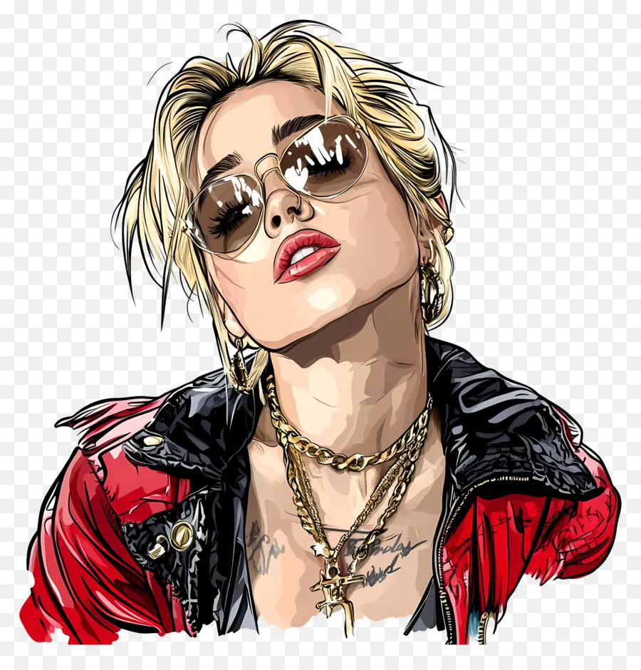 Miley Cyrus，Retrato Estilizado PNG