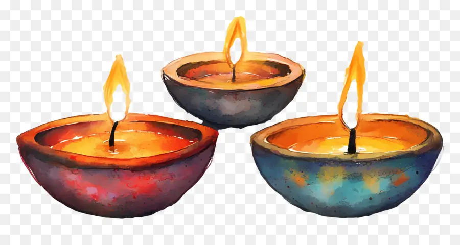 Lâmpadas A óleo De Diwali，Velas PNG