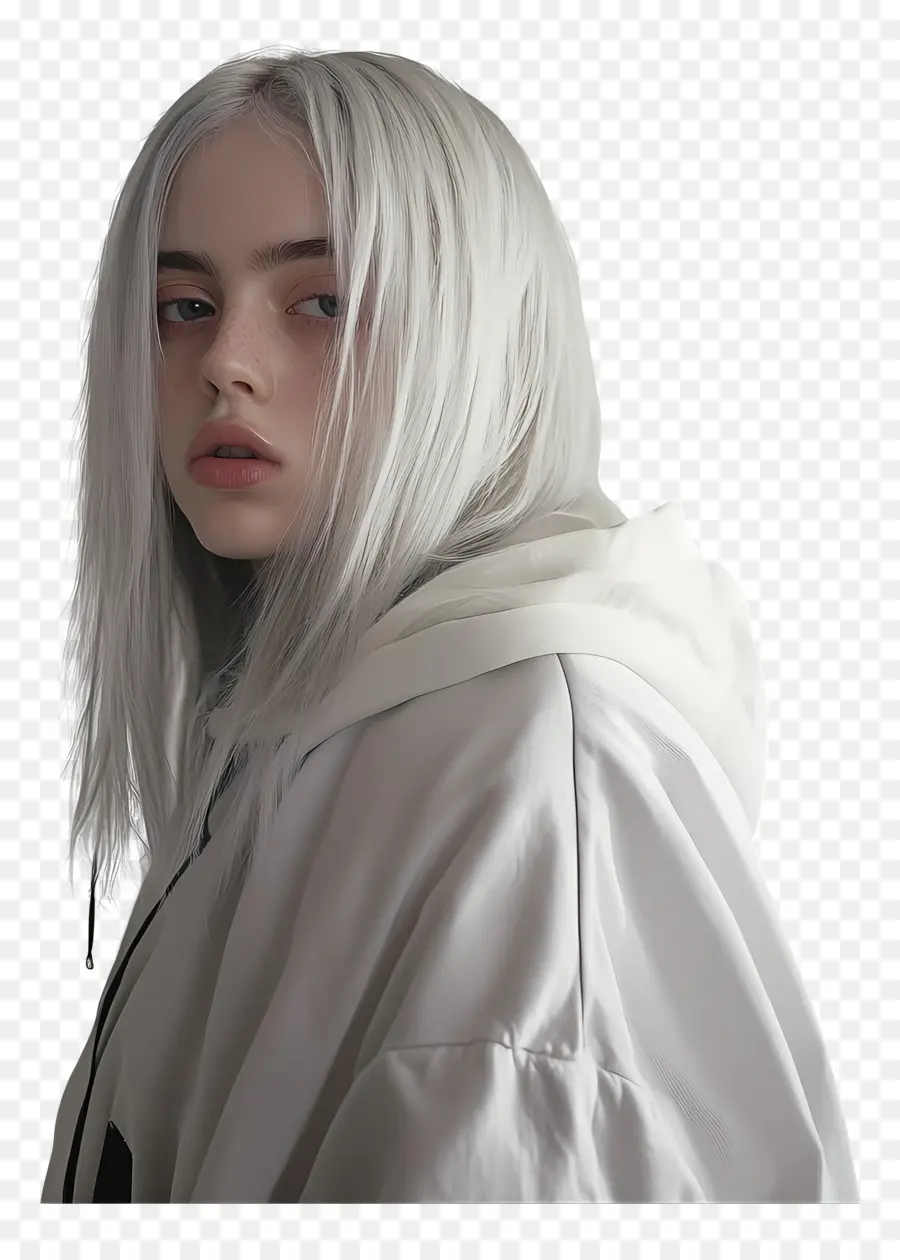 Billie Eilish，Pessoa Com Cabelo Branco PNG