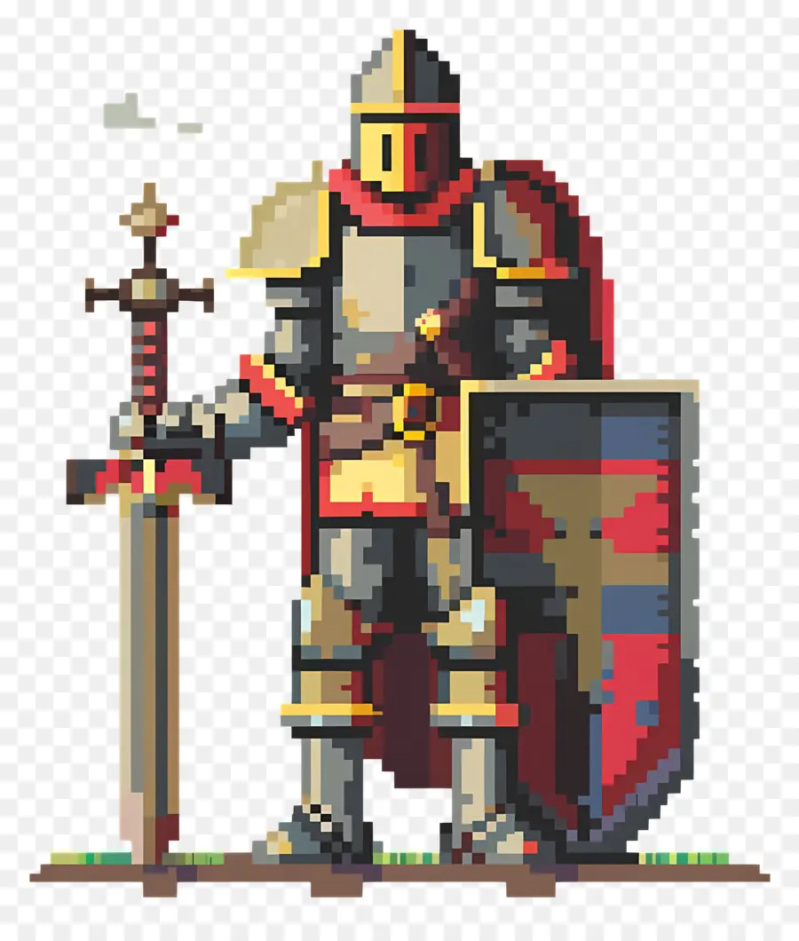 Cavaleiro Pixel，Cavaleiro De Pixel Com Espada PNG