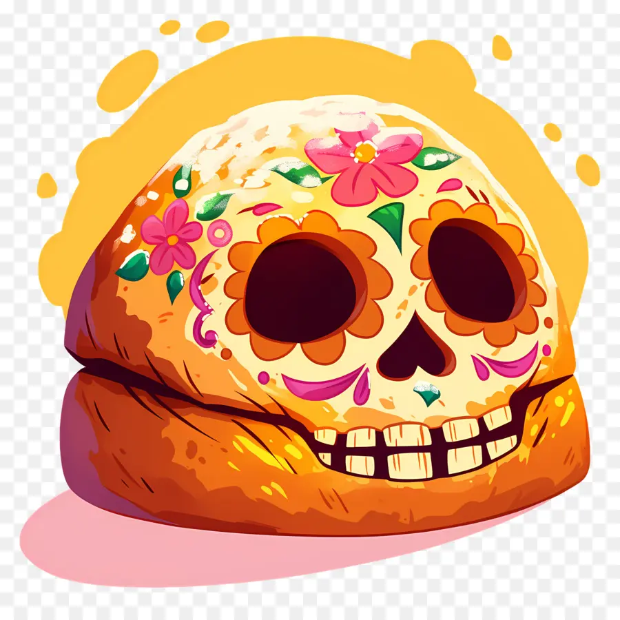 Pan De Muerto，Pão Decorado PNG