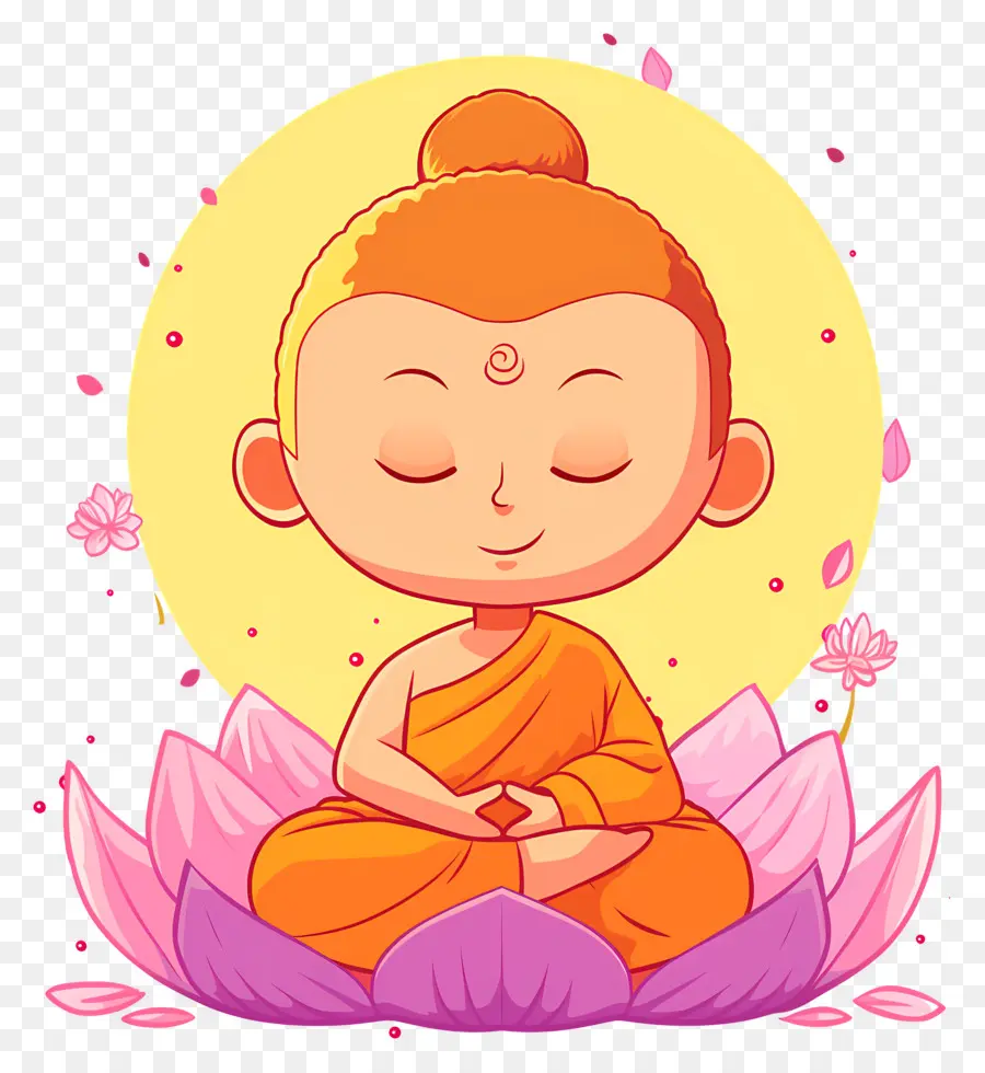 Buda，Meditando Monge Em Lótus PNG