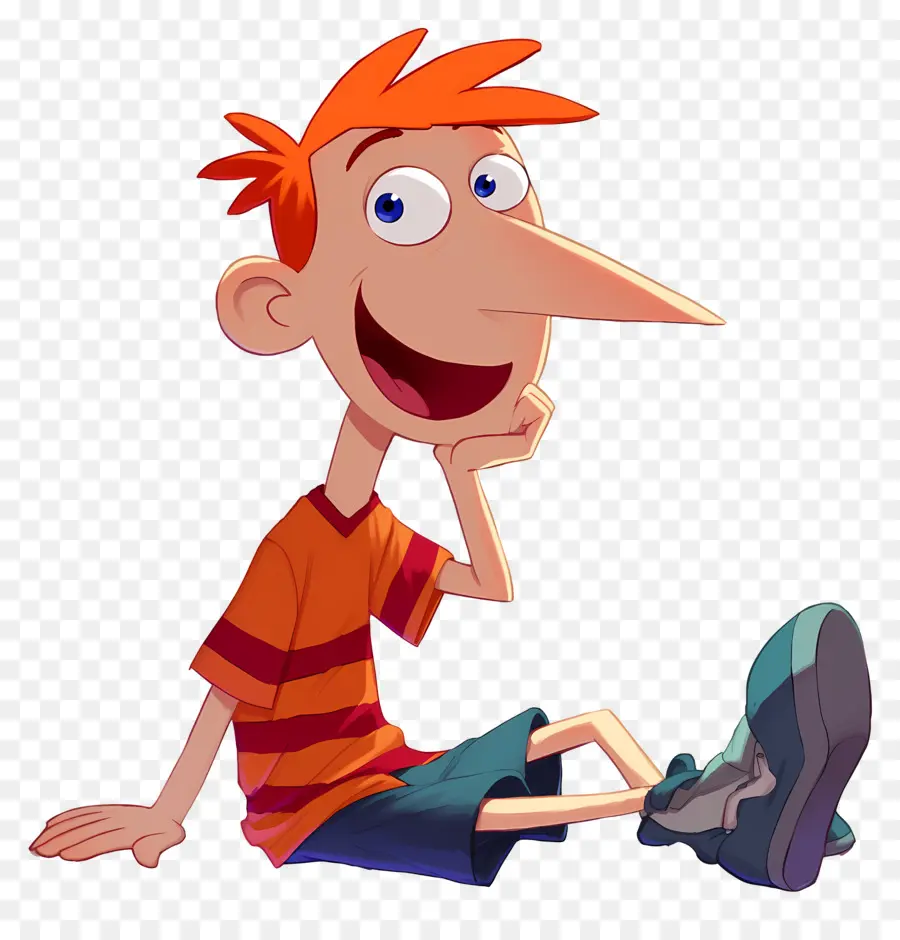 Phineas Flynn，Menino De Desenho Animado Com Cabelo Laranja PNG