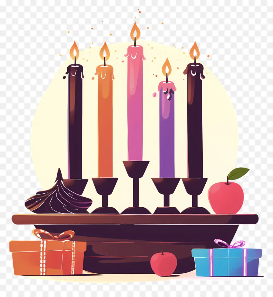 Feliz Kwanzaa，Velas Coloridas PNG