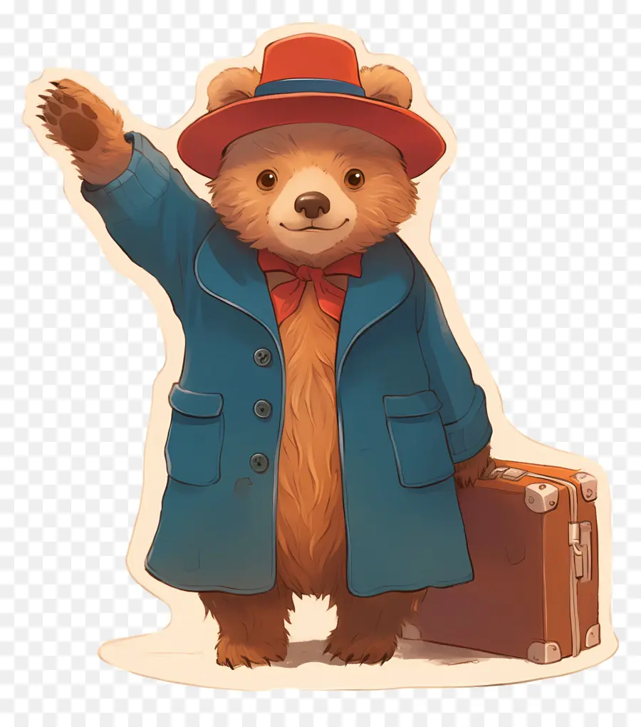 Paddington，Urso Com Chapéu Vermelho E Mala PNG