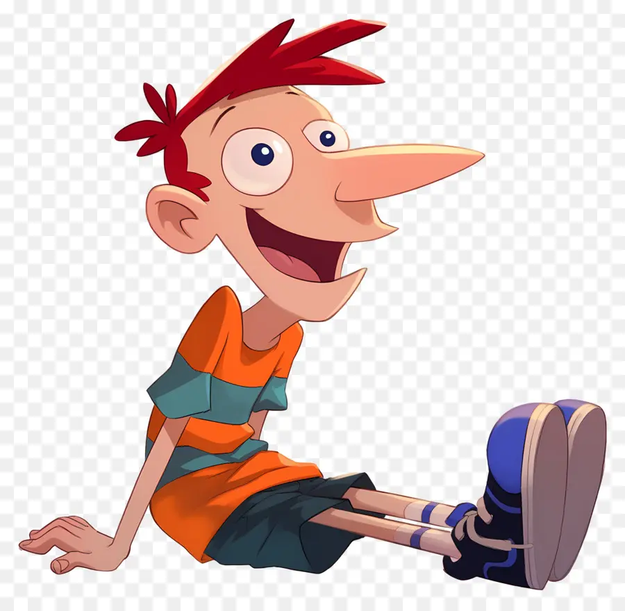 Phineas Flynn，Menino De Desenho Animado Com Cabelo Laranja PNG