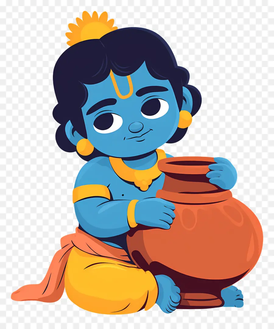 Bebê Krishna，Criança Azul Com Maconha PNG