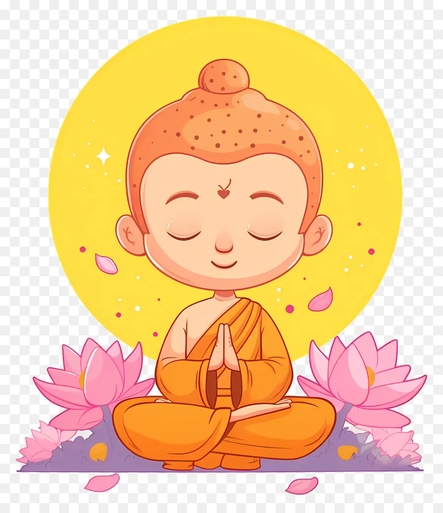 Buda，Meditando Monge Em Lótus PNG