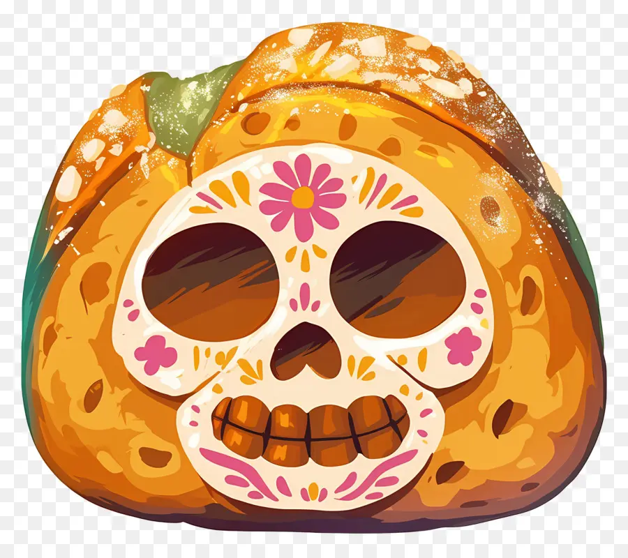 Pan De Muerto，Pão Decorado PNG