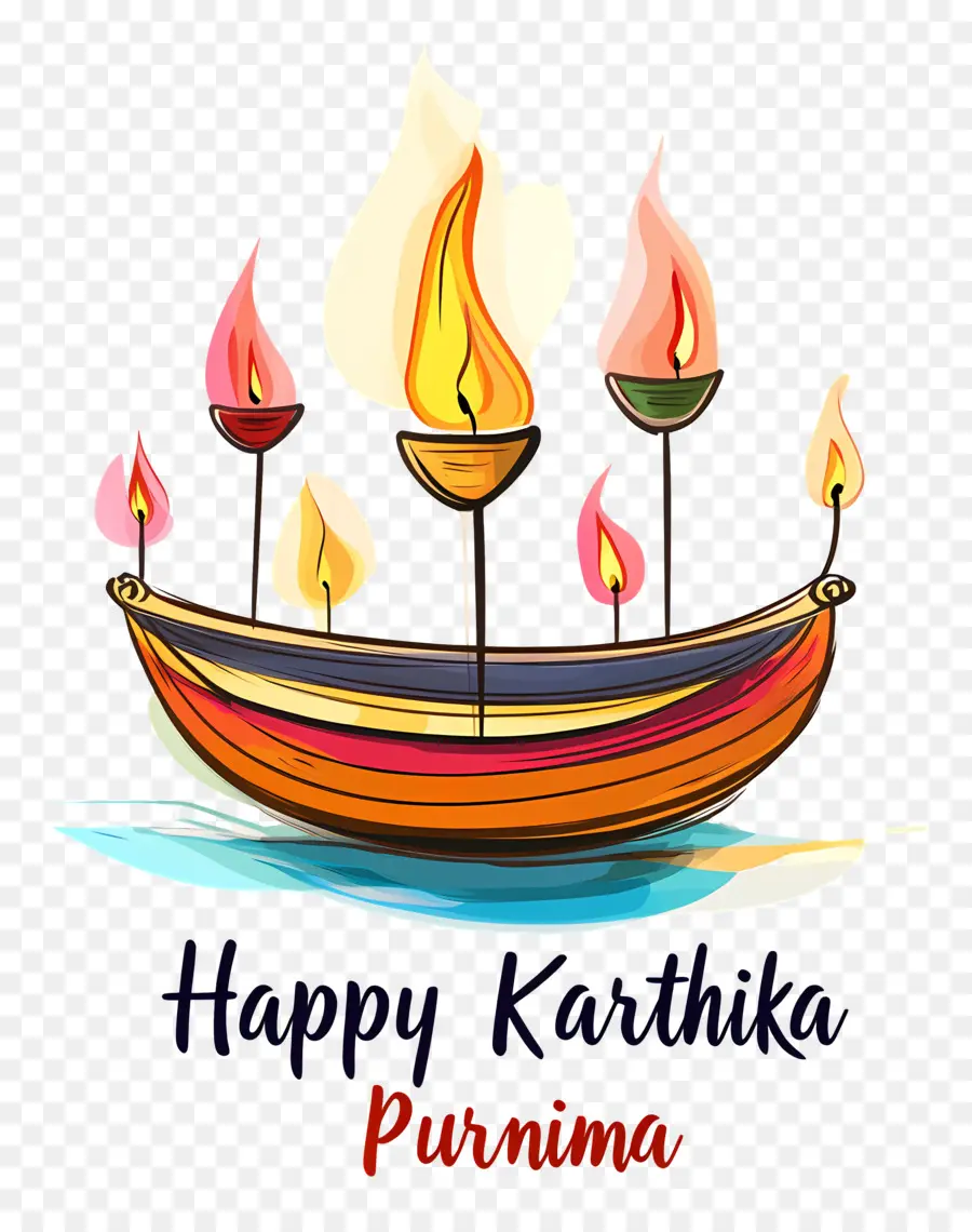 Feliz Karthika Purnima，Lâmpada De Barco Karthika Purnima PNG