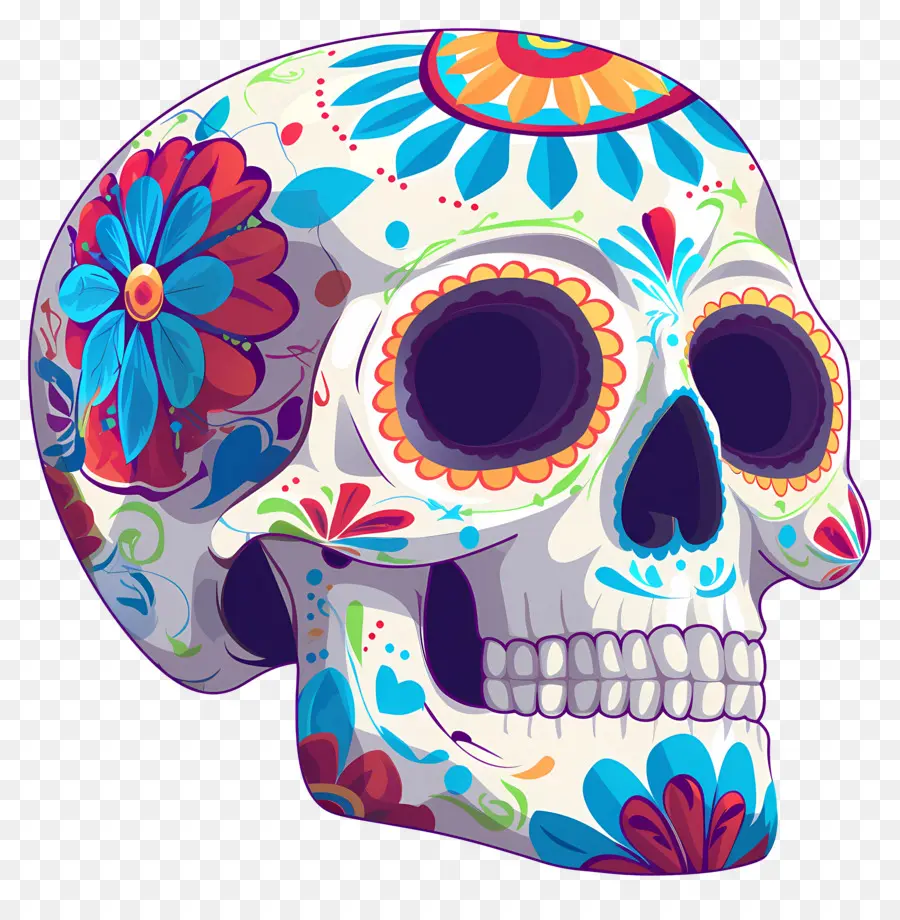 Caveira Mexicana，Crânio Decorativo PNG