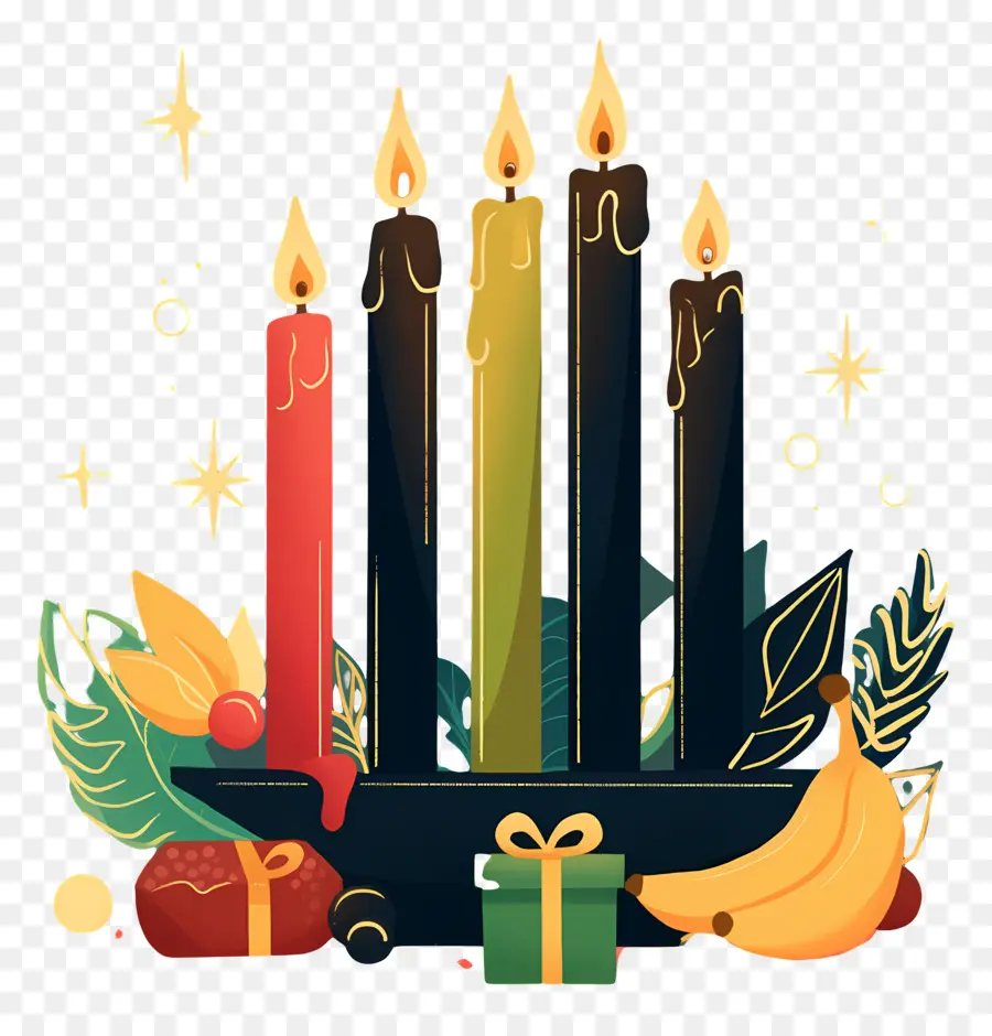 Feliz Kwanzaa，Velas Coloridas PNG