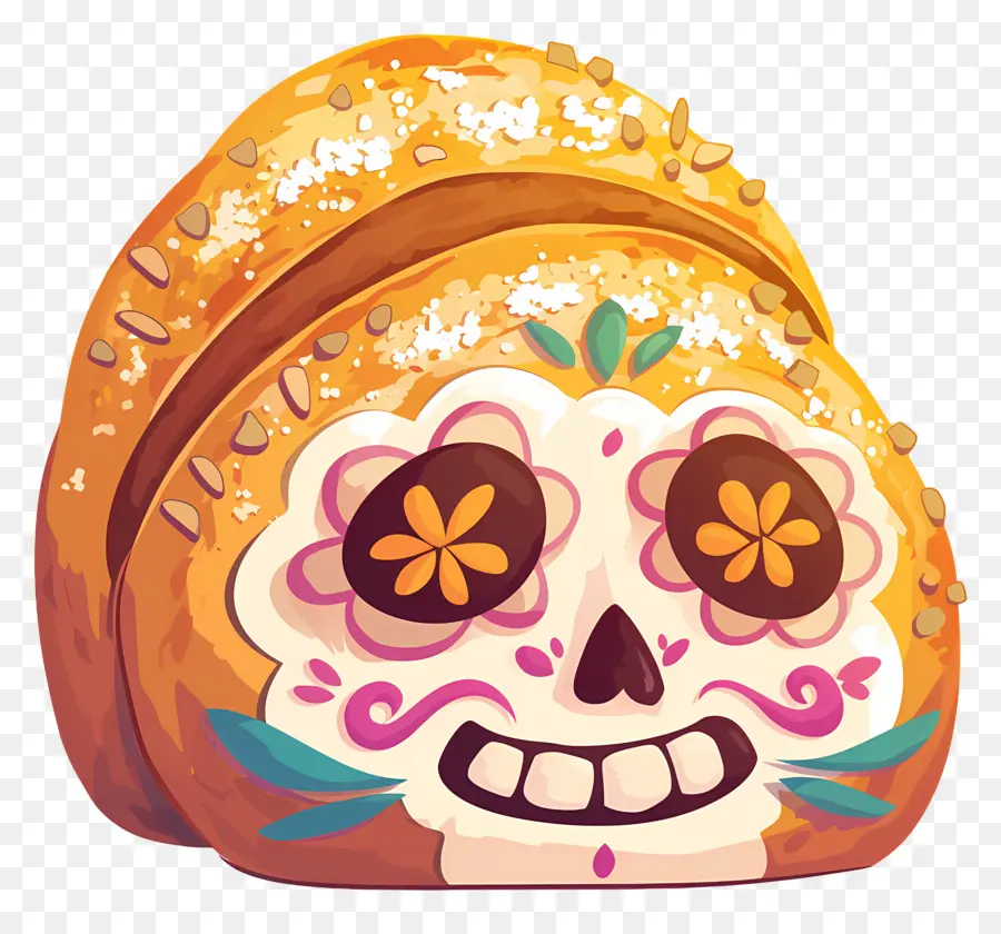 Pan De Muerto，Pão Decorado PNG