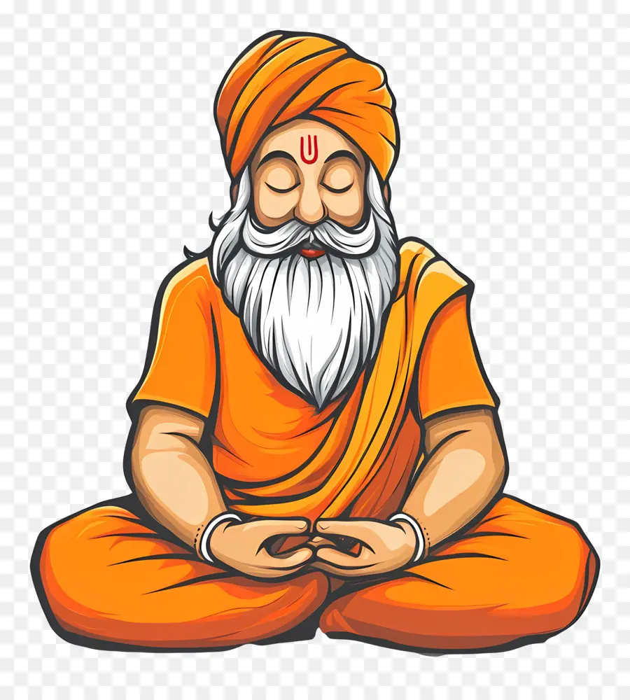 Guru Nanak Jayanti，Figura Meditando PNG