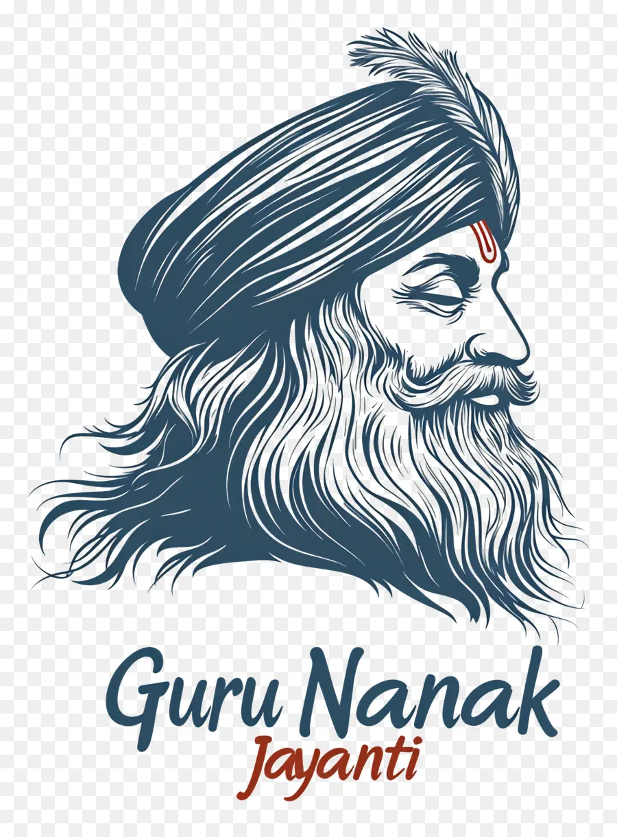 Guru Nanak Jayanti，Esboço Do Guru Nanak PNG