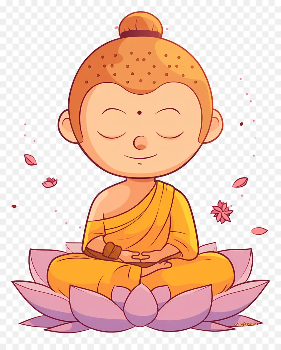 Buda，Meditando Monge Em Lótus PNG