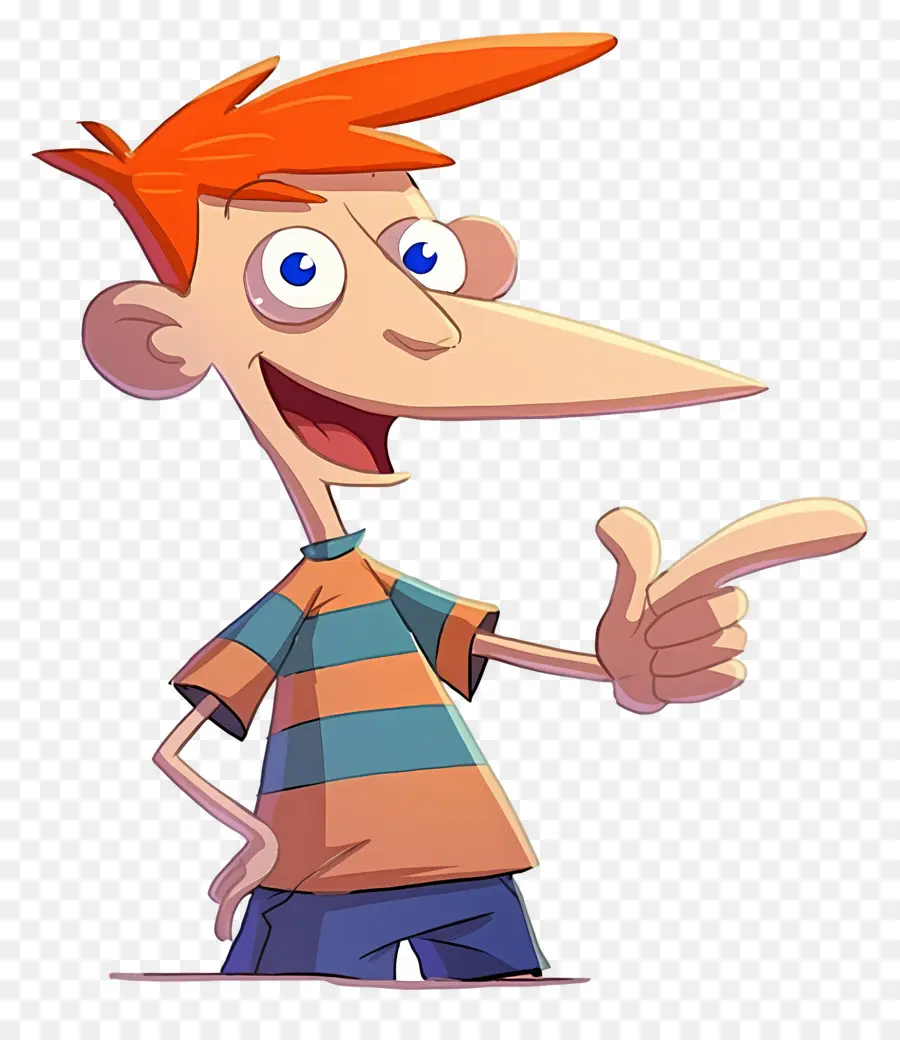 Phineas Flynn，Menino De Desenho Animado Com Cabelo Laranja PNG