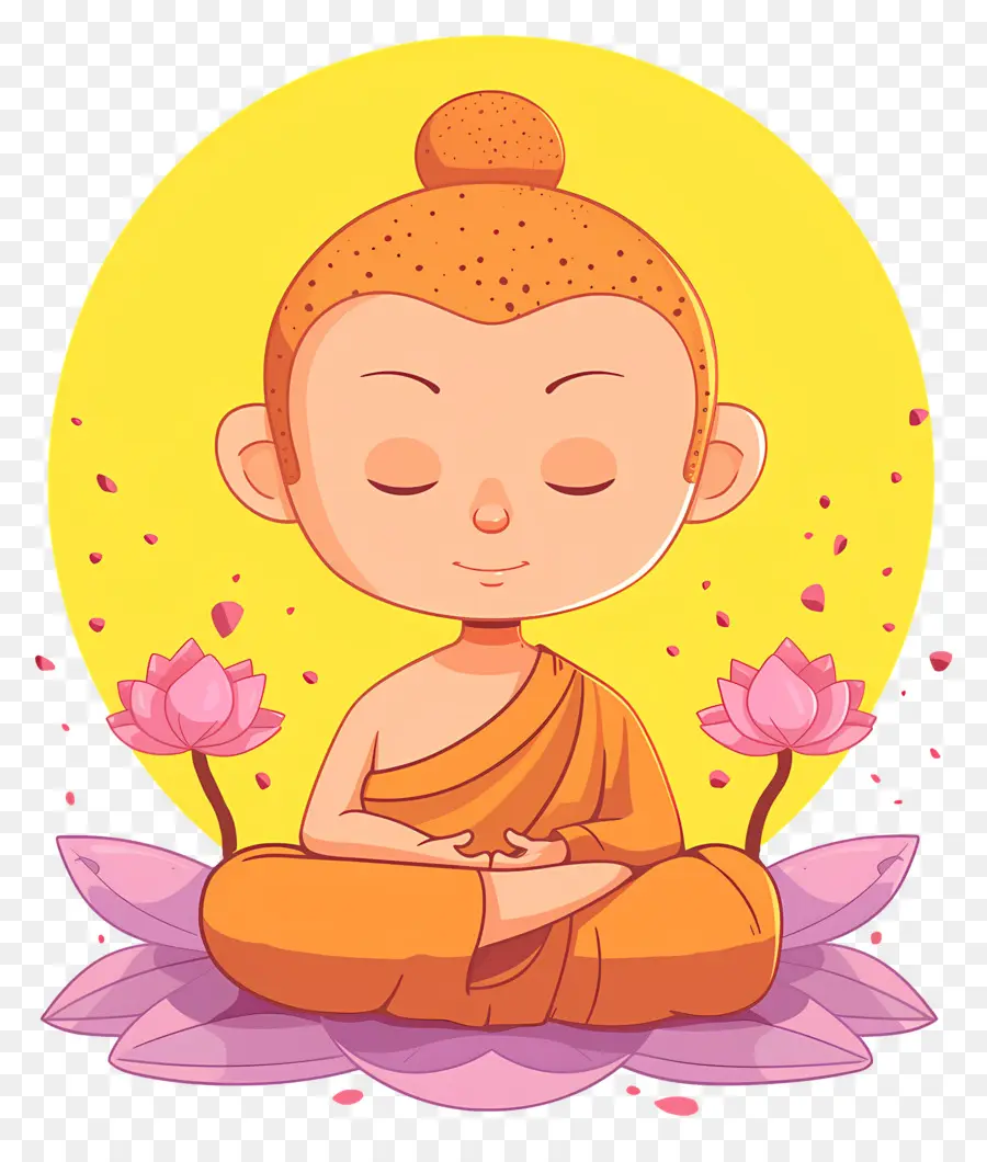 Buda，Meditando Monge Em Lótus PNG