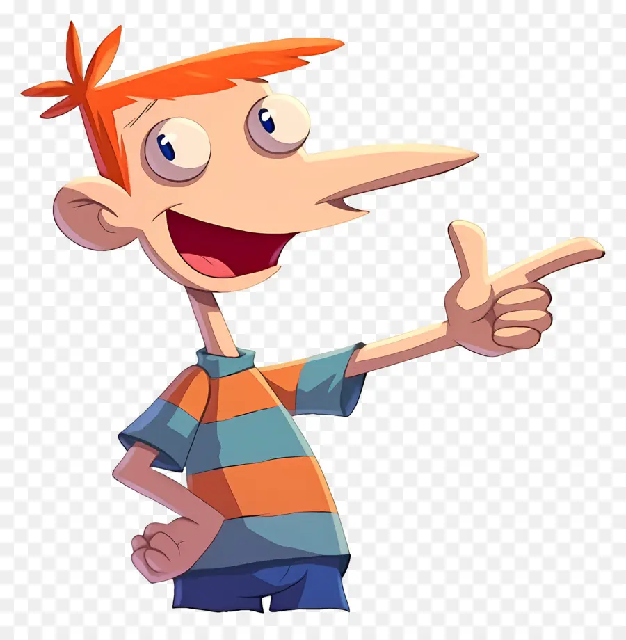 Phineas Flynn，Menino De Desenho Animado Com Cabelo Laranja PNG