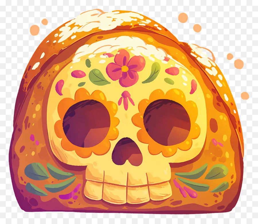 Pan De Muerto，Pão Decorado PNG