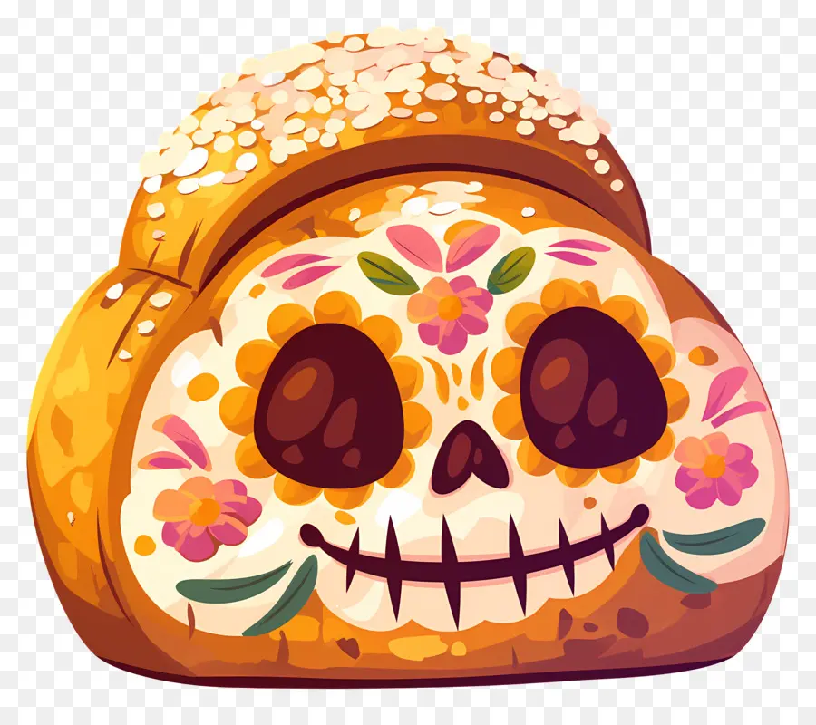 Pan De Muerto，Pão Decorado PNG