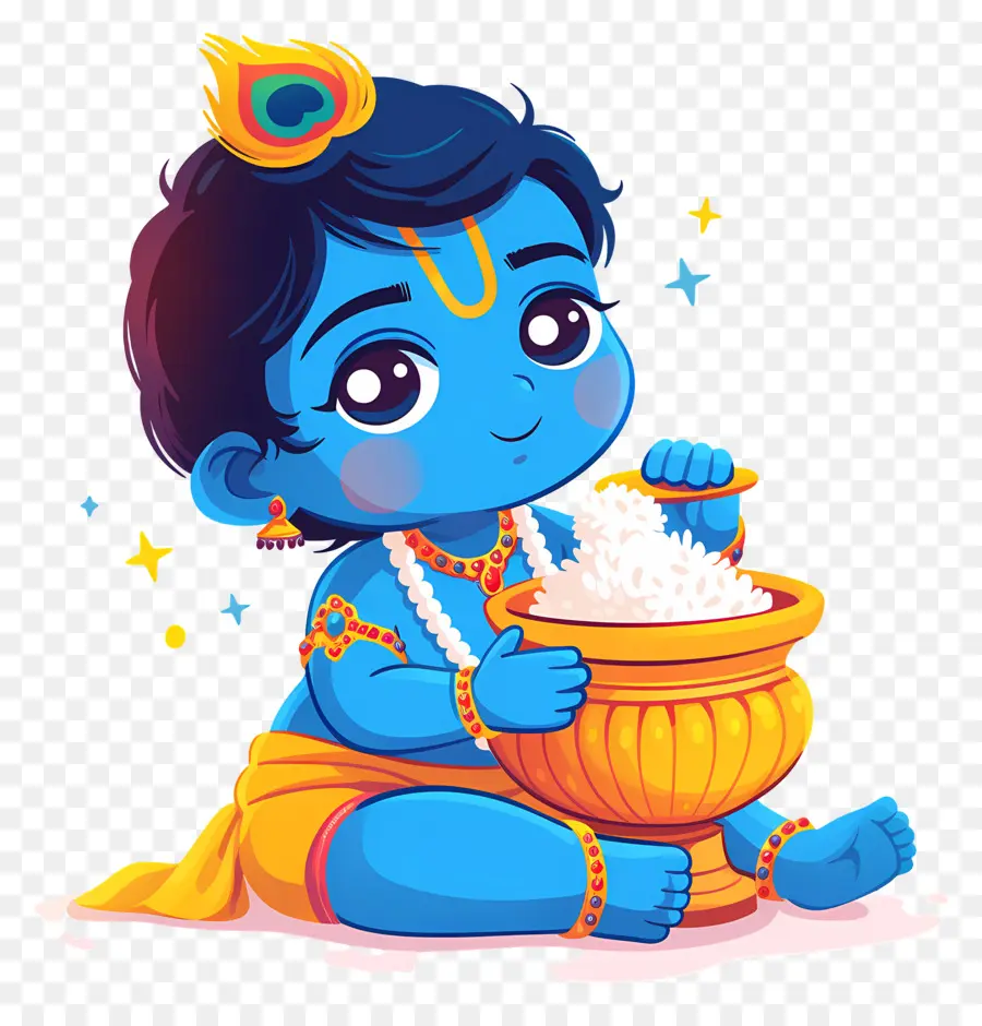 Bebê Krishna，Criança Azul Com Maconha PNG