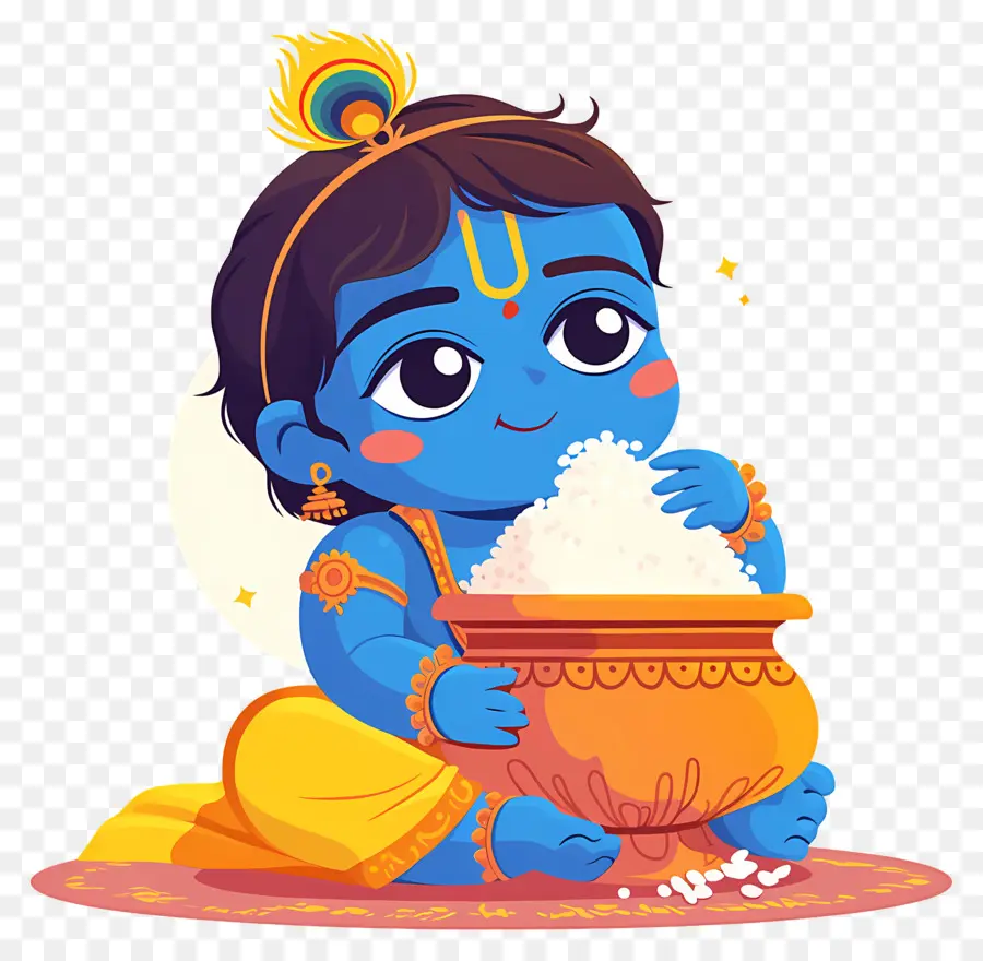 Bebê Krishna，Criança Azul Com Maconha PNG