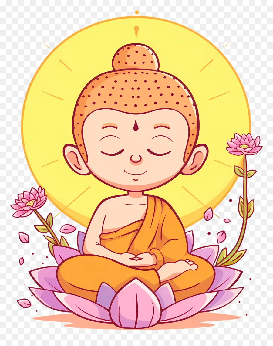 Buda，Meditando Monge Em Lótus PNG