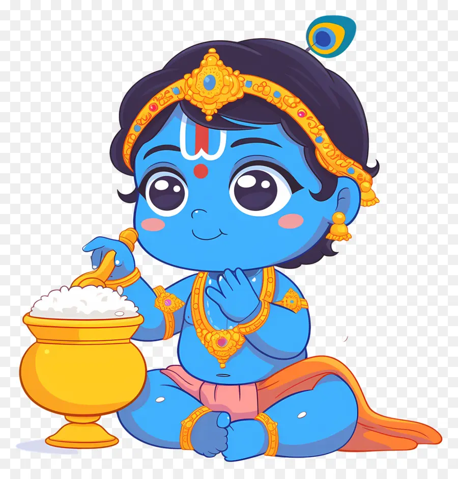 Bebê Krishna，Criança Azul Com Maconha PNG