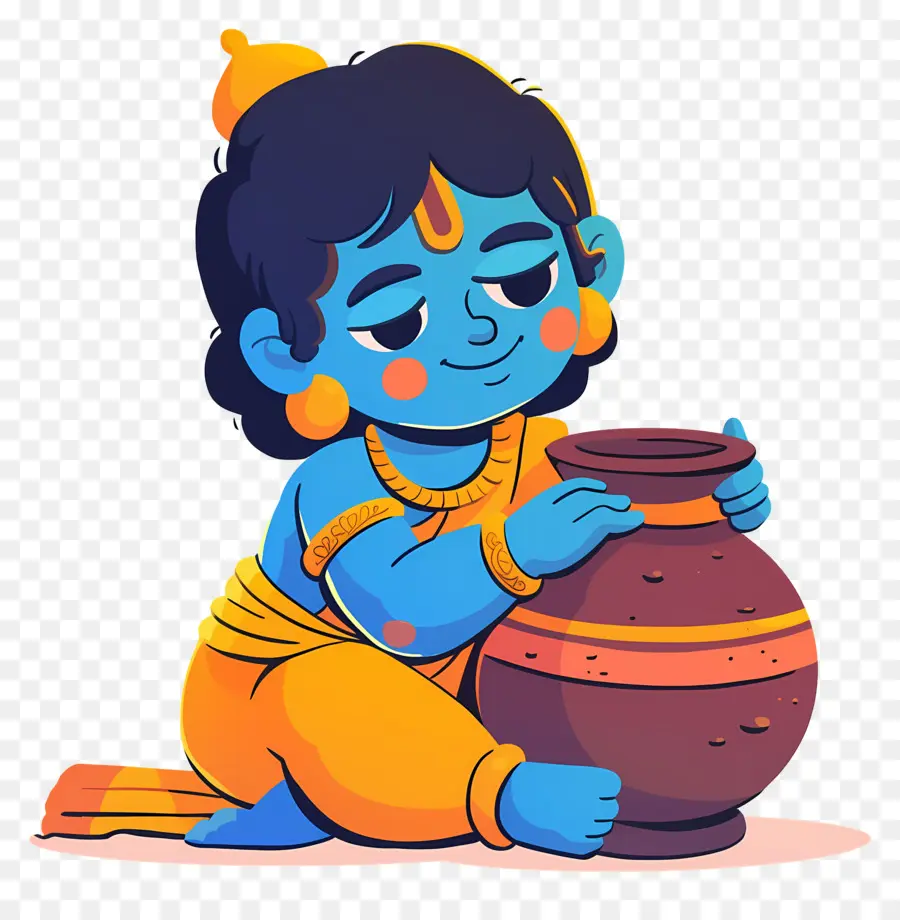 Bebê Krishna，Criança Azul Com Maconha PNG