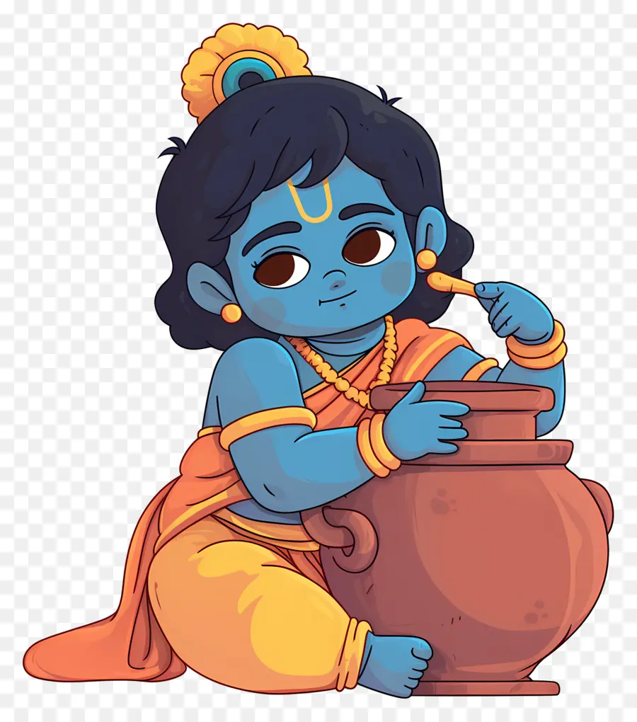 Bebê Krishna，Criança Azul Com Maconha PNG