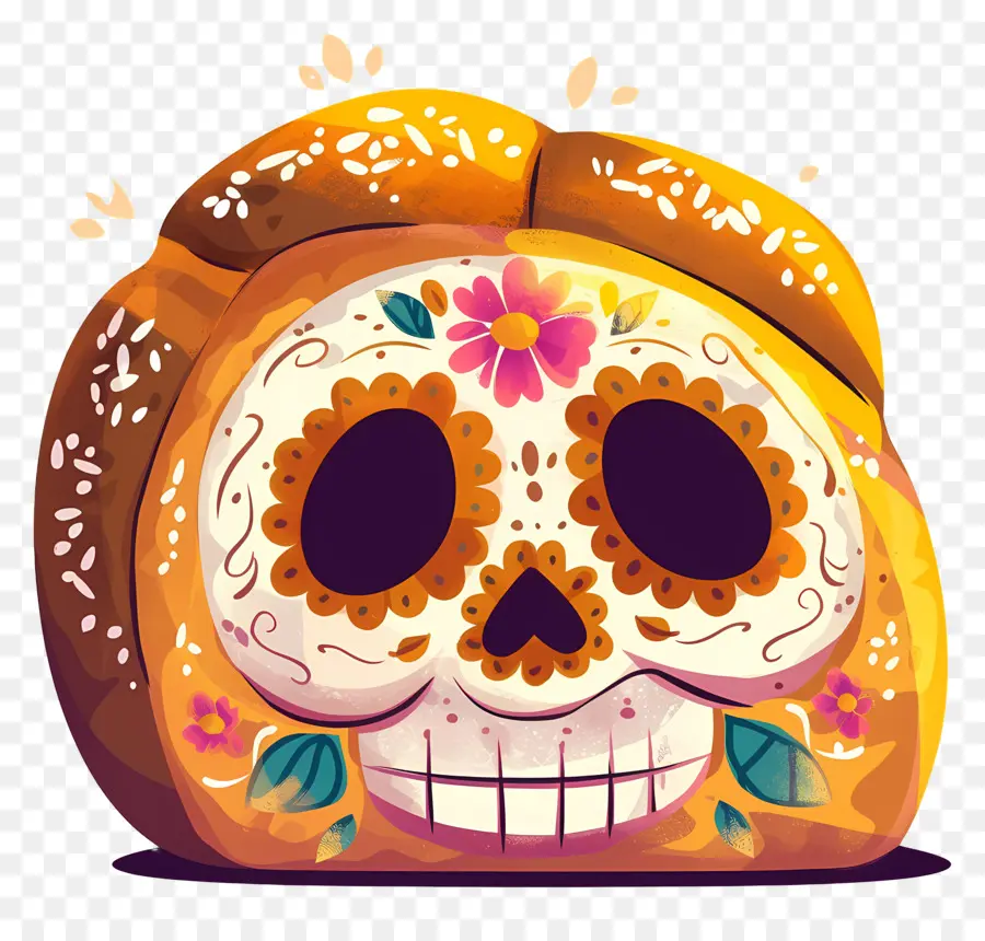 Pan De Muerto，Pão Decorado PNG