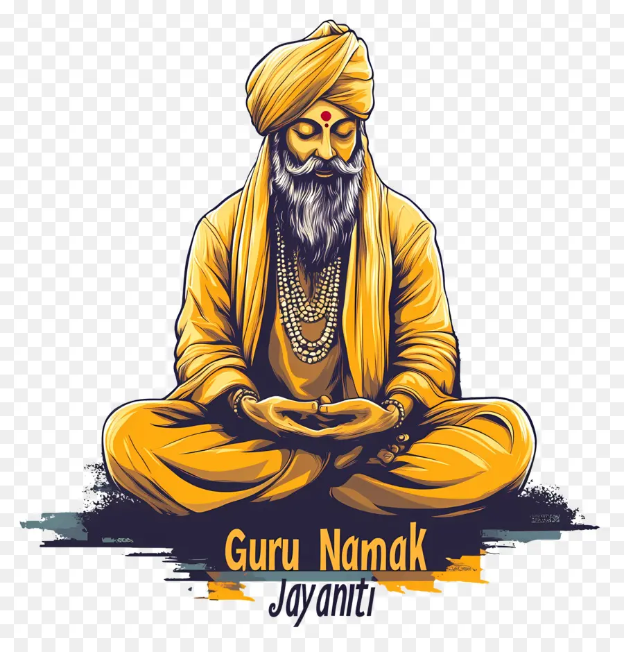 Guru Nanak Jayanti，Figura Meditando PNG