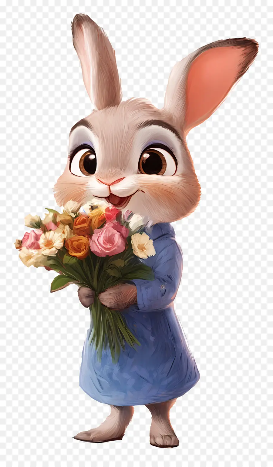 Judy Hopps，Coelho Com Flores PNG