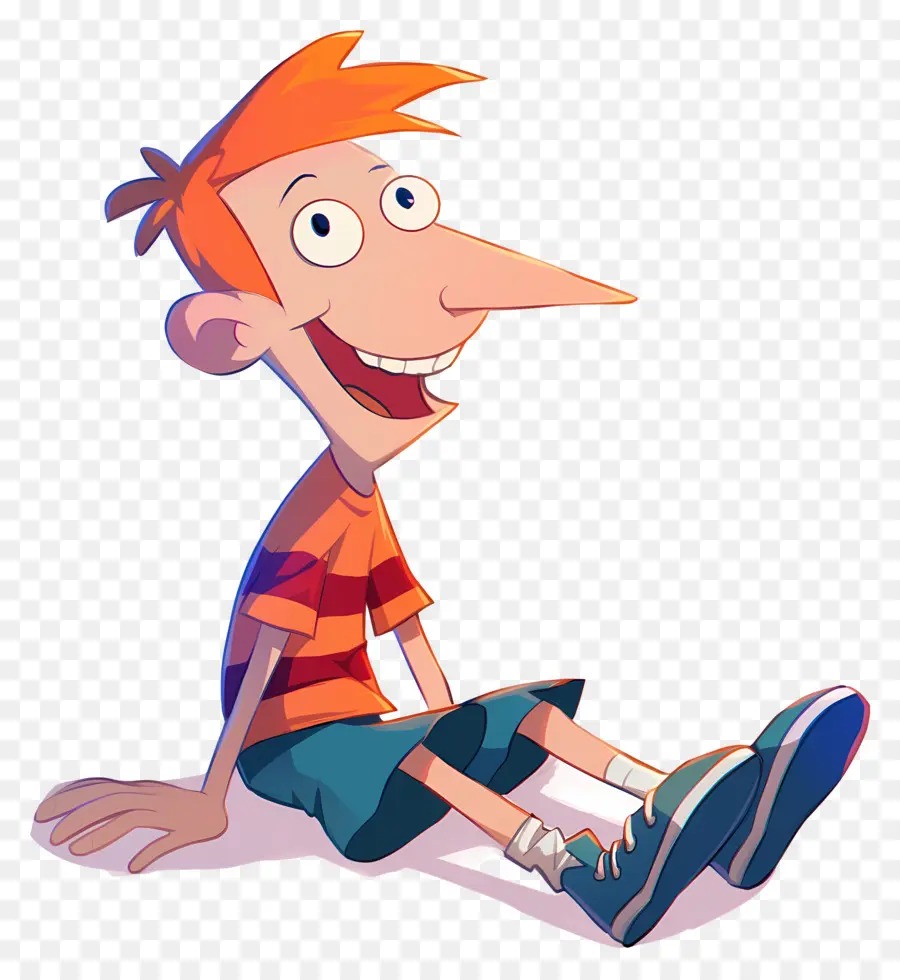 Phineas Flynn，Menino De Desenho Animado Com Cabelo Laranja PNG