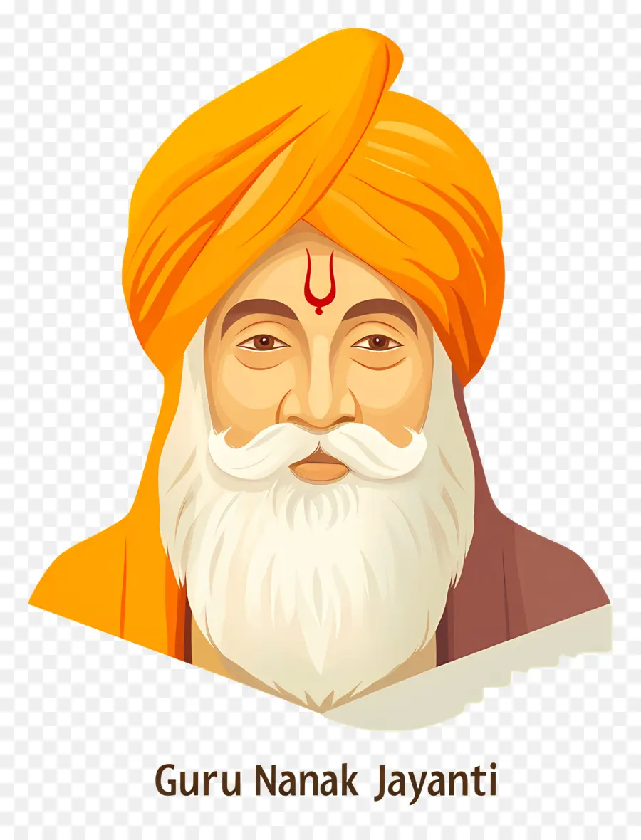 Guru Nanak Jayanti，Retrato De Figura Espiritual PNG