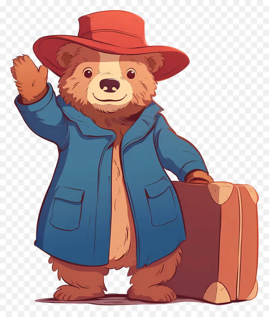 Paddington，Urso Com Chapéu Vermelho E Mala PNG