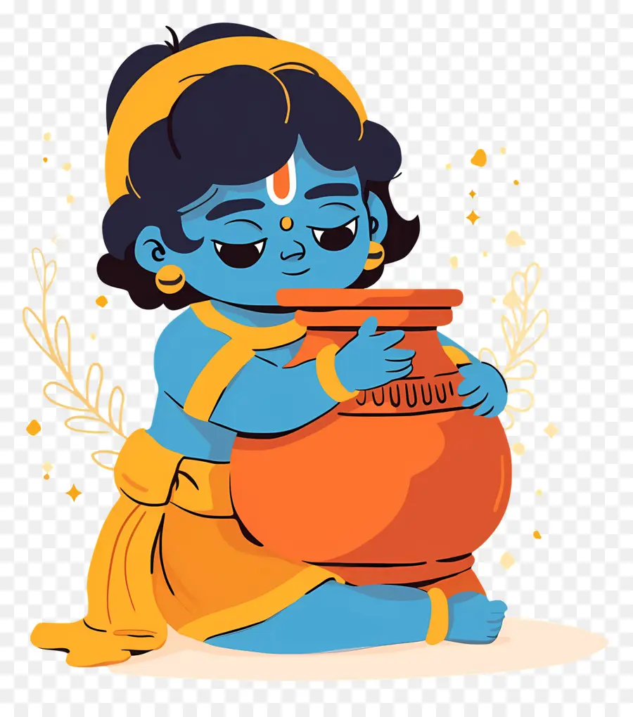 Bebê Krishna，Divindade Criança Azul PNG