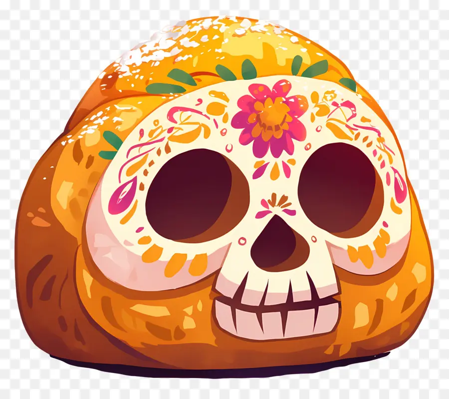 Pan De Muerto，Pão Decorado PNG