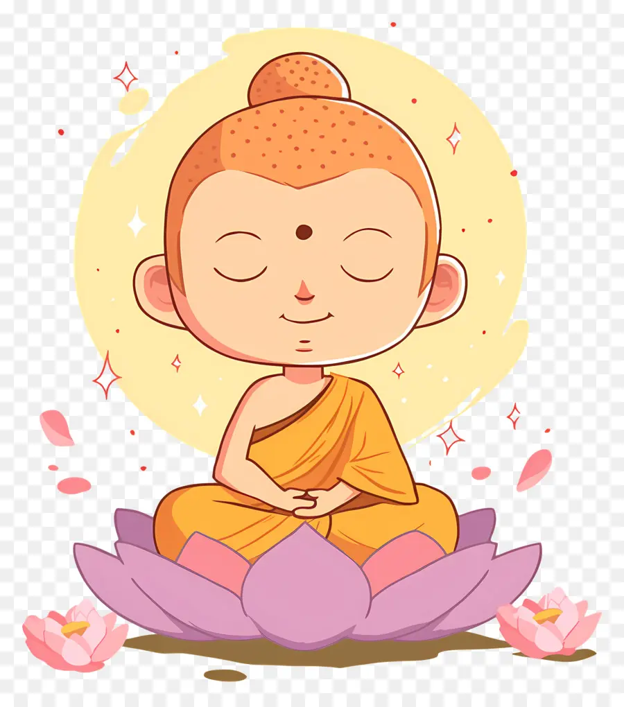 Buda，Meditando Monge Em Lótus PNG