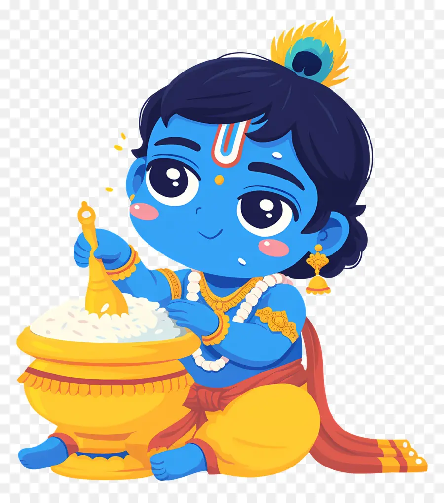 Bebê Krishna，Criança Azul Com Maconha PNG