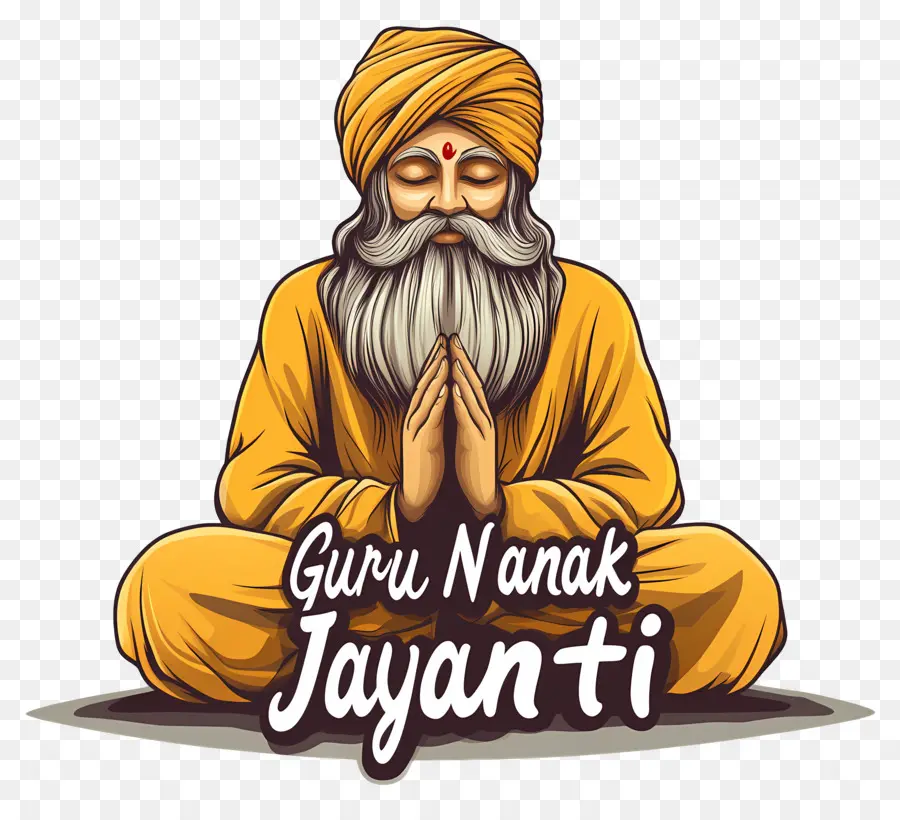 Guru Nanak Jayanti，Figura Meditando PNG