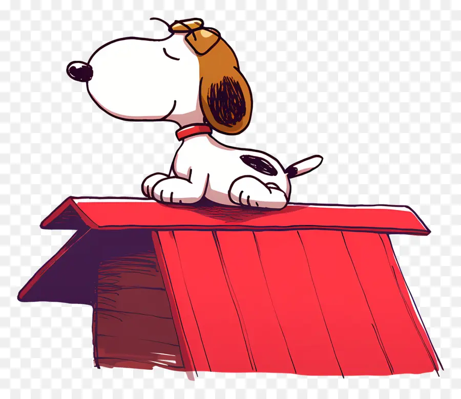 Snoopy Dormindo，Cachorro De Desenho Animado Na Casa Vermelha PNG