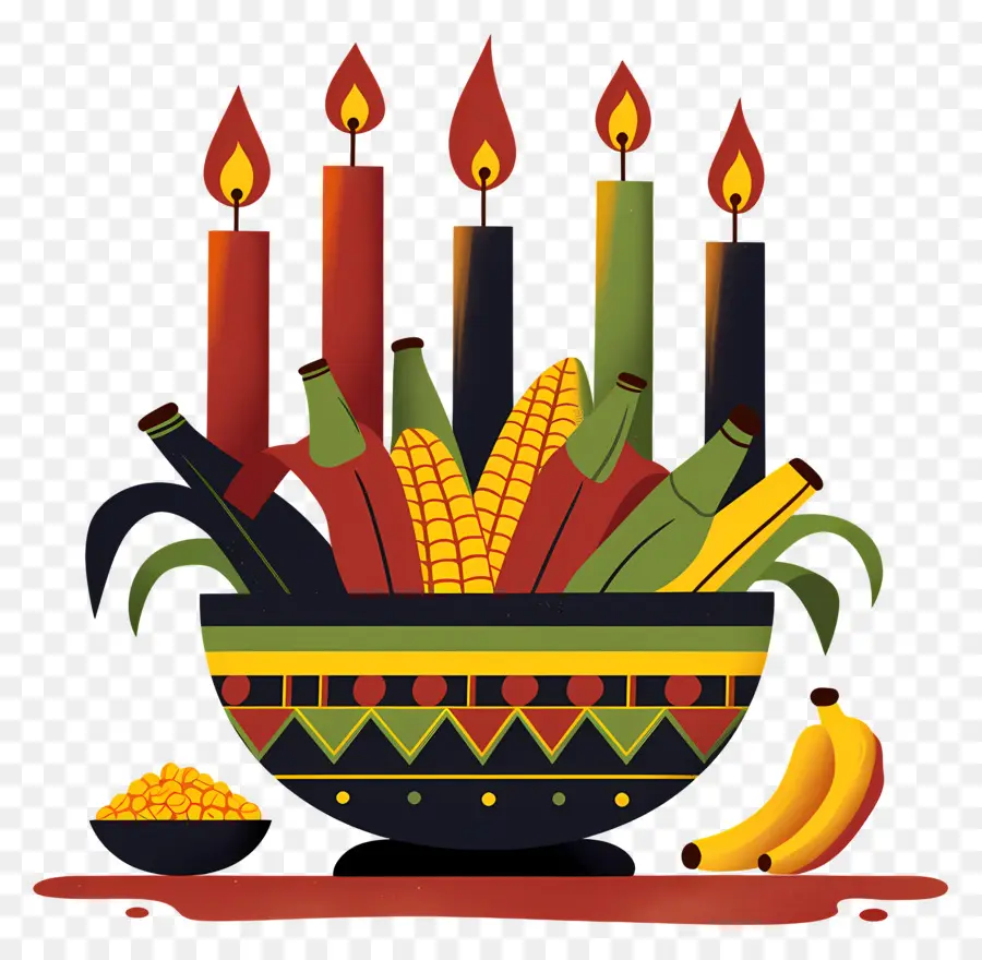 Feliz Kwanzaa，Velas E Milho PNG