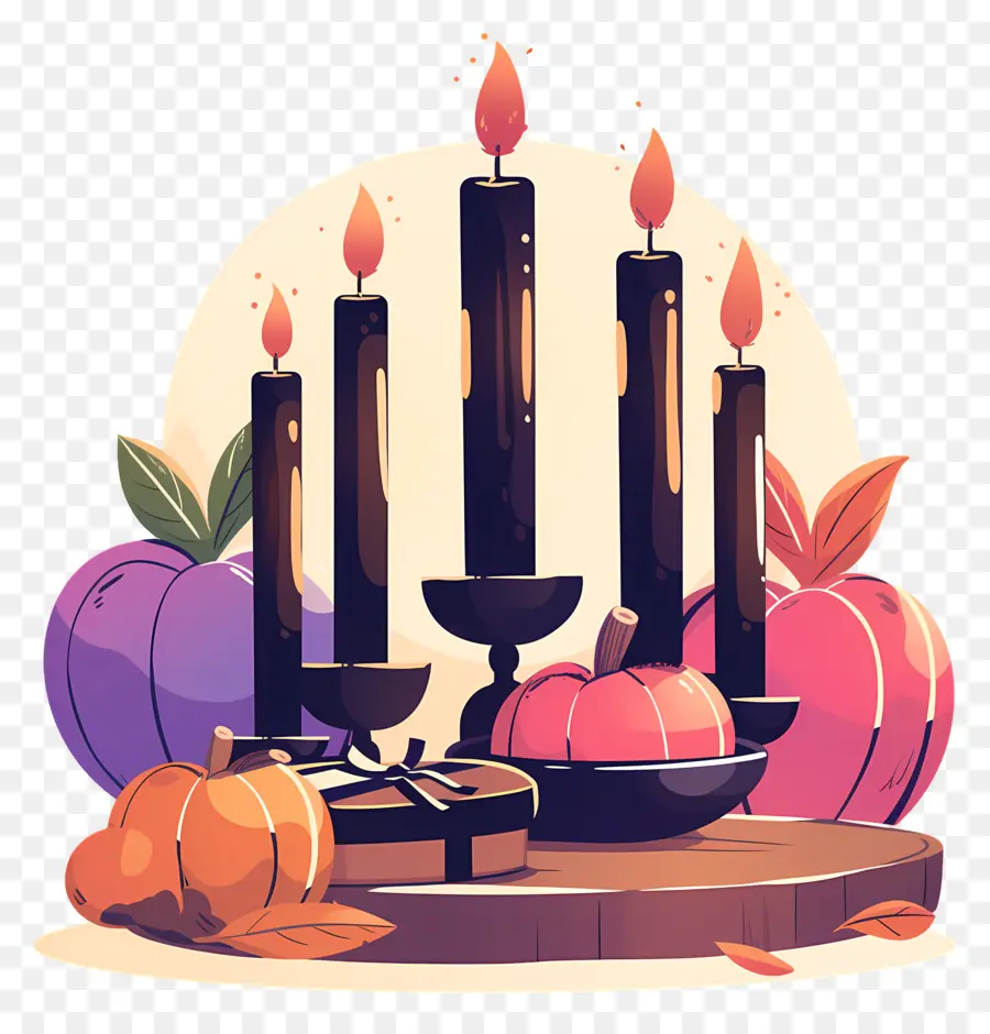 Feliz Kwanzaa，Exibição De Velas De Halloween PNG