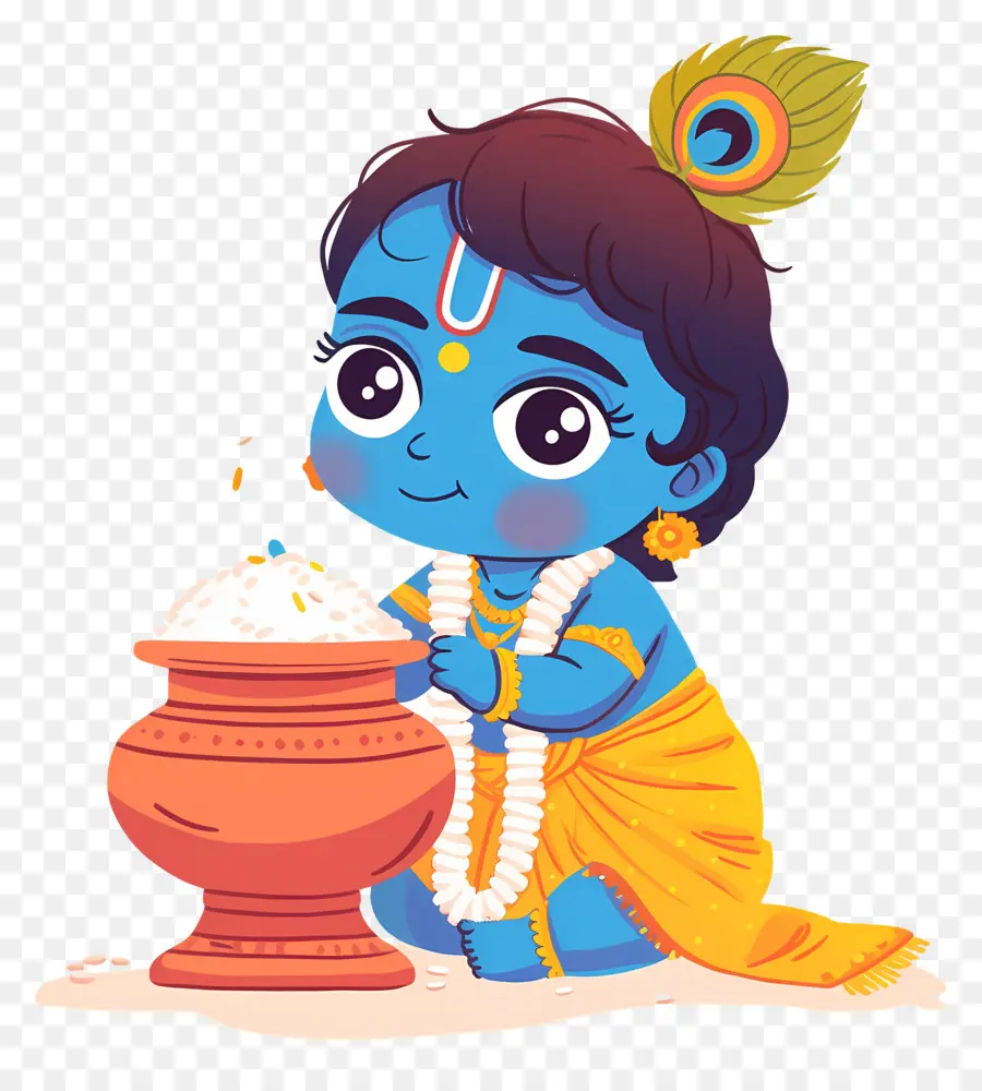 Bebê Krishna，Criança Azul Com Maconha PNG