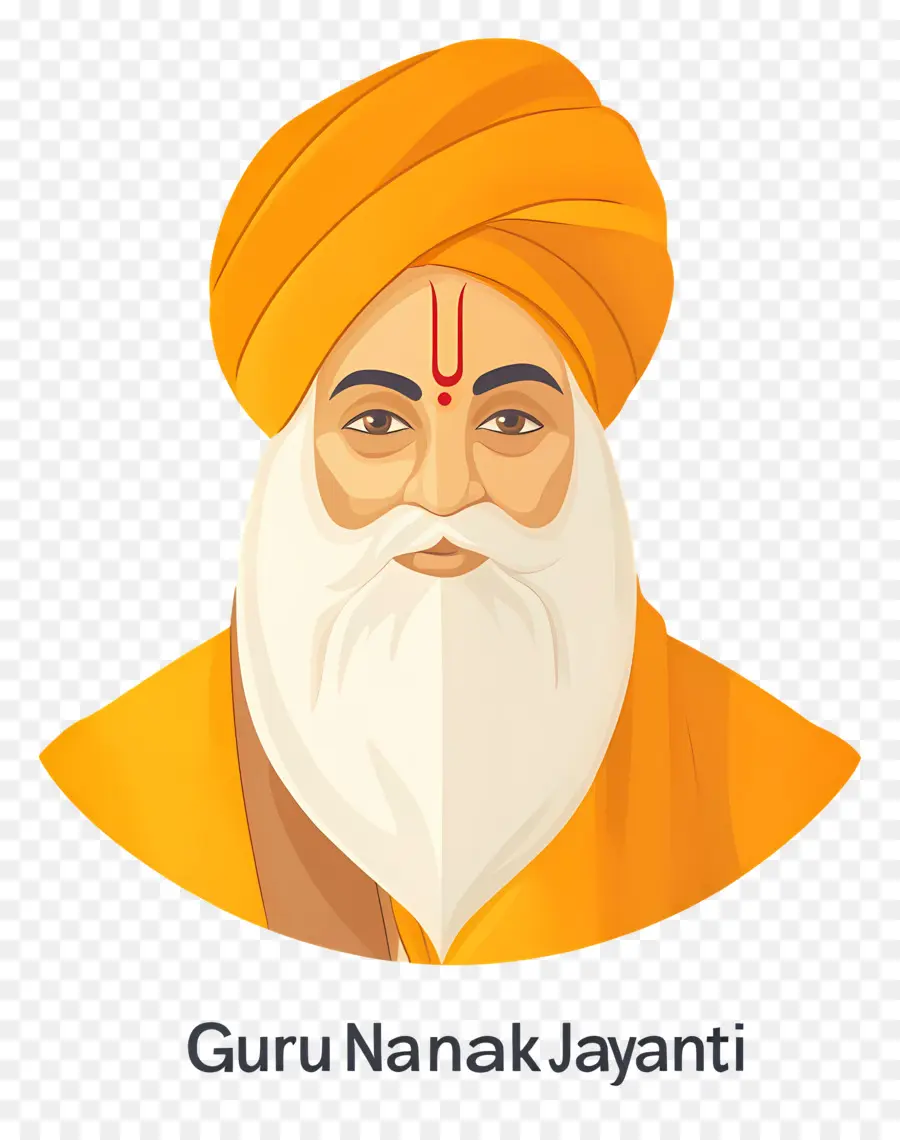 Guru Nanak Jayanti，Retrato De Figura Espiritual PNG