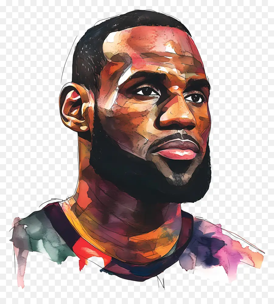 Lebronjames，Ilustração De Retrato PNG