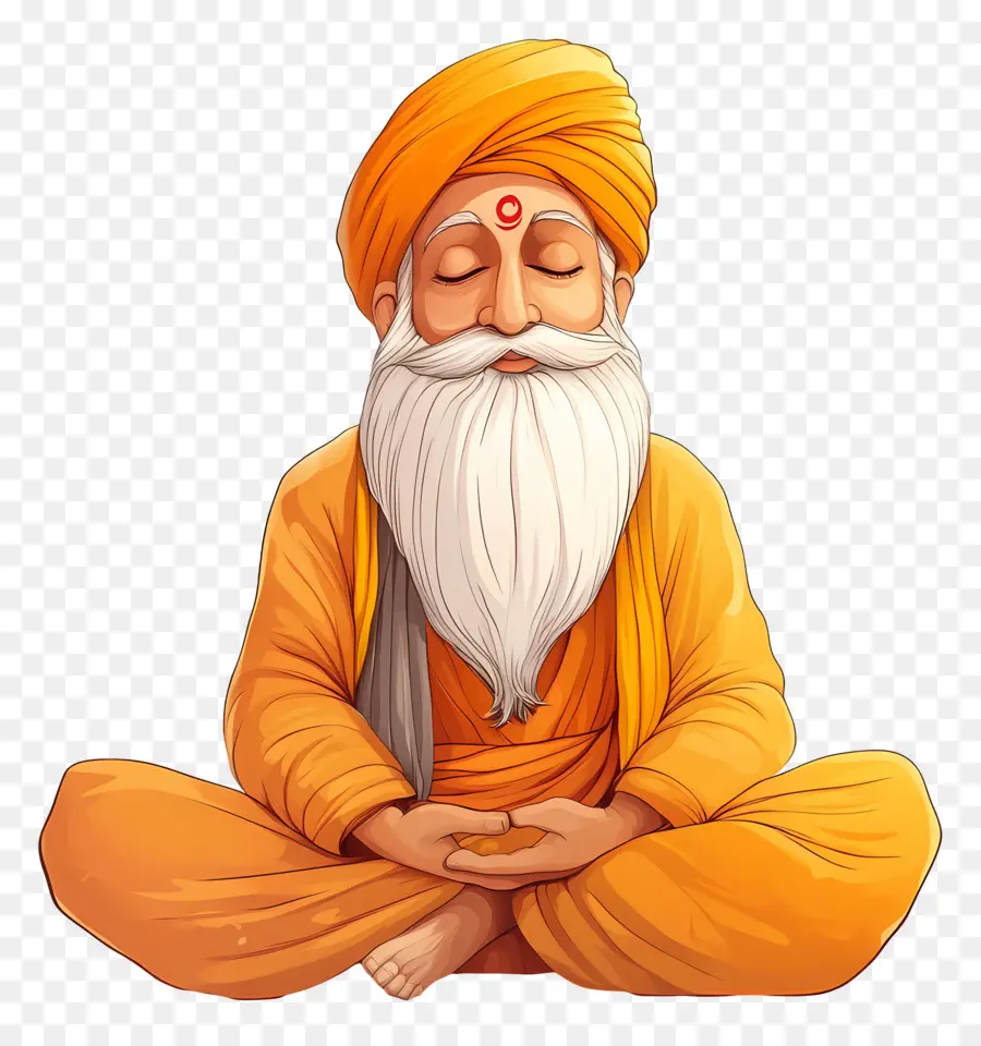 Guru Nanak Jayanti，Figura Meditando PNG