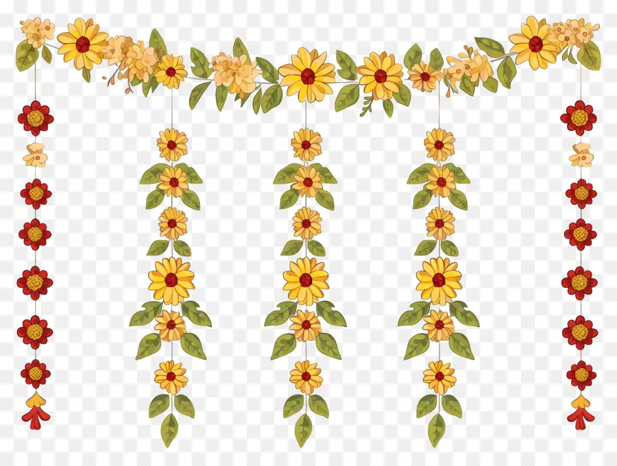 Guirlanda De Flores Indiana，Cordões De Flores PNG